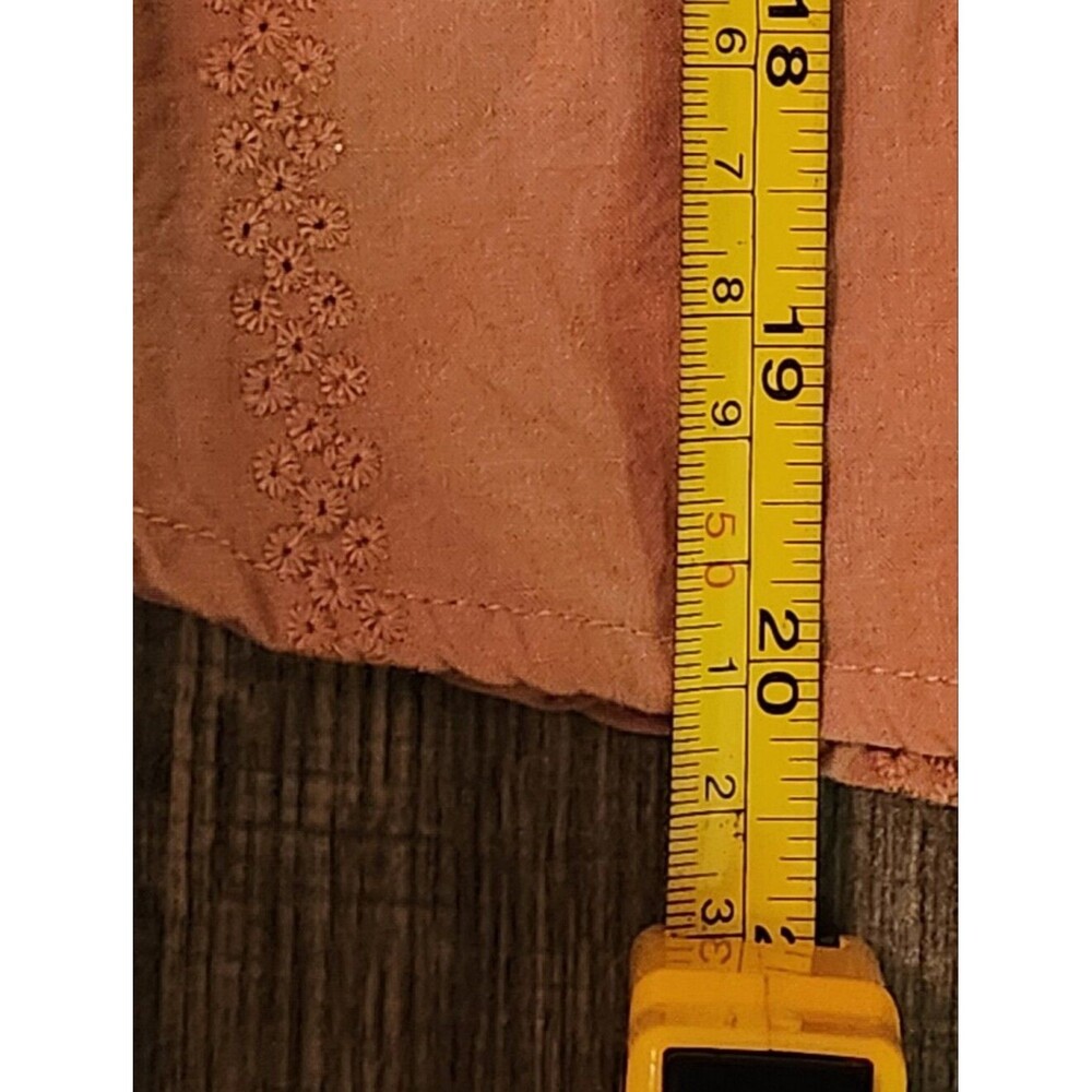 Universal Threads Peach Ruffled Square-Neck Blouse Size Large - Picture 8 of 10
